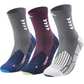 Crew Compression Running Socks (9-13 / H-blue White Purple-3pairs)