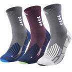 Crew Compression Running Socks (9-13 / H-blue White Purple-3pairs)