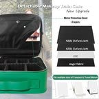 Travel Makeup Bag Cosmetic Bag Makeup Organizer Bag with Lighted Mirror (Fresh Green / Woven)