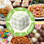 100 Pcs Green Checkered Wax Paper Sheets for Food Wrapping (Green, White / Green Checkered)