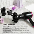 Blown Away Ionic Hair Dryer with Diffuser for Curly Hair (Black)