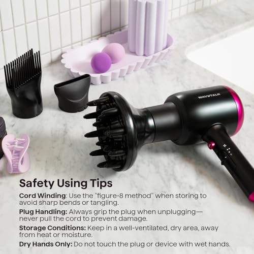 Blown Away Ionic Hair Dryer with Diffuser for Curly Hair (Black)