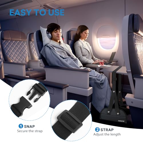 2 Pack Foot Hammock for Plane Travel (2 Pcs Black)