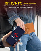 Passport Holder Wallet Cover for Travel with Airtag RFID for Women Men (Brown)