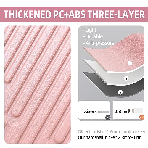 19 Inch Suitcase Hand Luggage with Front Pocket for 15.6" Laptop (Pink / 19 Inch)