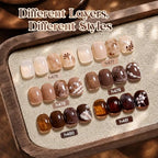 Beetles Brown Nude Fall Jelly Gel Nail Polish Set (A - Brown Nude Pink | Vanilla Latte)