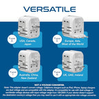 Universal Travel Adapter (White/Silver)