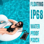 IPX8 Floating Waterproof Phone Pouch 2 Pack (Black Black 2 Pack)