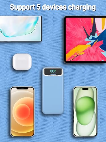Portable Charger 20000mAh Fast Charging w (Azure)