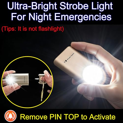 130db Personal Safety Alarm with Ultra Bright Strobe Light. Blue (Blue / Button cell)