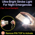 130db Personal Safety Alarm with Ultra Bright Strobe Light. Blue (Blue / Button cell)