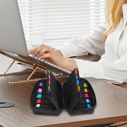 USB Flash Drive Case Organizer Premium Soft Neoprene Storage Holder with 20 Slots and 20 Label Tags for Thumb Drives (20 slots)