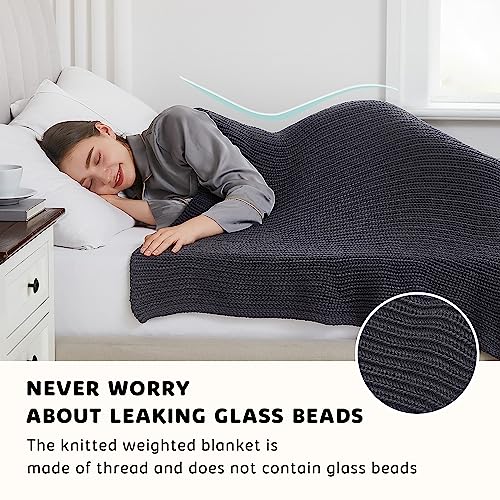 Knitted Weighted Blanket (27-granite Grey / 48" x 72" | 12lbs)