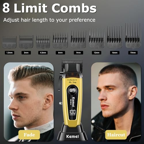 90 4 Professional Hair Clippers for Men 11500 RPM Barber Clippers (Gold)