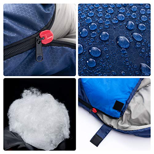 Sleeping Bag with Pillow (Blue / 86.6" x 31.5" Left Zipper)