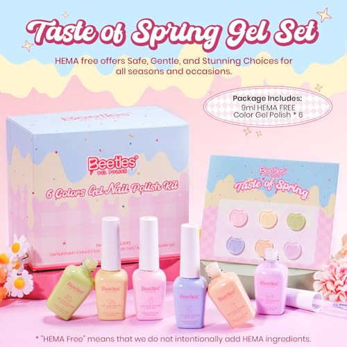 Beetles Pastel Gel Polish Set (A - Pink Yellow Blue | Taste of Spring)