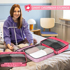 Packing Cubes for Suitcase Large Organizer Bags (Pink / Medium)