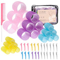 4 Sizes Self Grip Hair Rollers Set (Multi-colored)