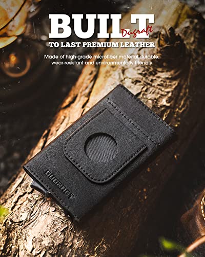 Pop Up Wallet Compatible with AirTag (Black)