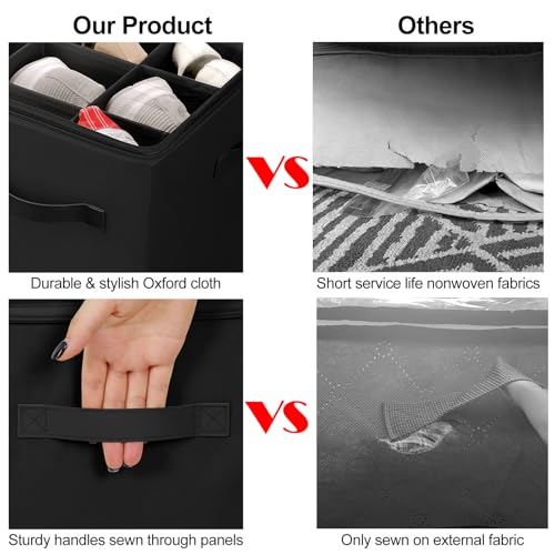 Shoe Organizer for Closet 2 Pack (Black-2Pack / Extra Large(26.5''L x 16.54''W x 13.5''H))
