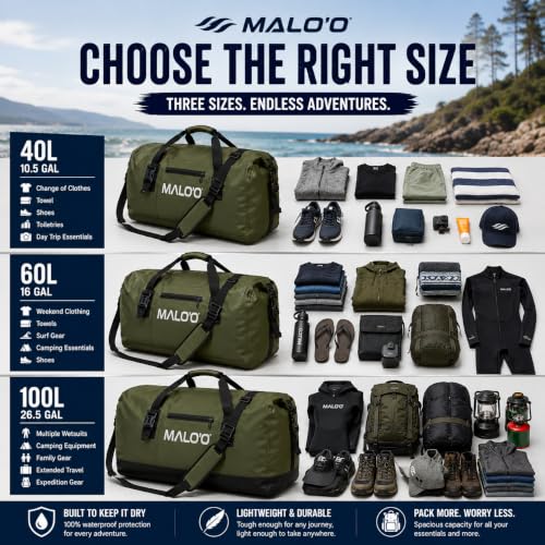 Malo’o Waterproof Dry Duffel (Blue / 60L)