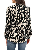 Womens Fall Fashion 2026 Long Sleeve Shirts Tops for Teachers School Outfits for Teachers Early Fall Clothes Fashion Winter Clothing for Women Trendy Ladies Blouses Black Beige Leopard M (03 - Black Beige Leopard / Medium)