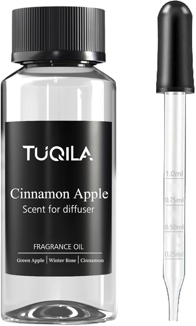 Cinnamon pple Essential Scent Oil - 120ML Waterless Diffuser Oil for Cold Air Diffusers, Luxury Home Fragrance Oils, Natural Flavor Aromatherapy Oils for Spa, Office, Long-Lasting Refill