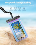 IP68 Waterproof Phone Pouch Floating (Purple / Up to 7")