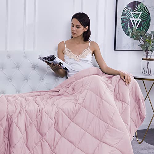 King Size Weighted Blanket for Adults 20lbs (04-pink / 88" x 104" | 20lbs)