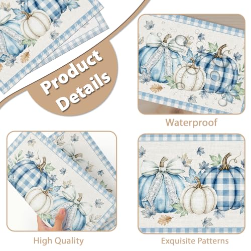 Fall Placemats Set of 6 (Blue Pumpkin)