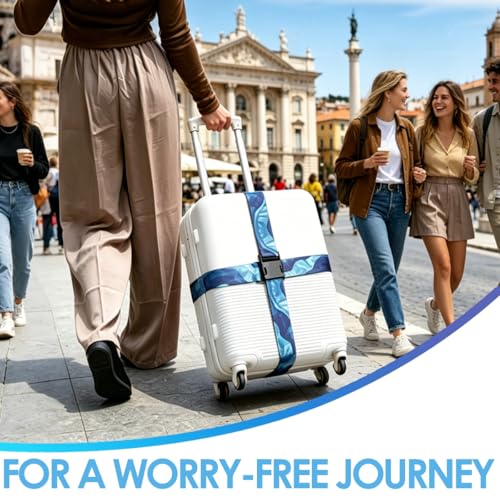 4 Pack Luggage Straps for Suitcases Adjustable Luggage Belt Suitcase Strap Travel Bag Accessories (Sky Blue(4 Pack))