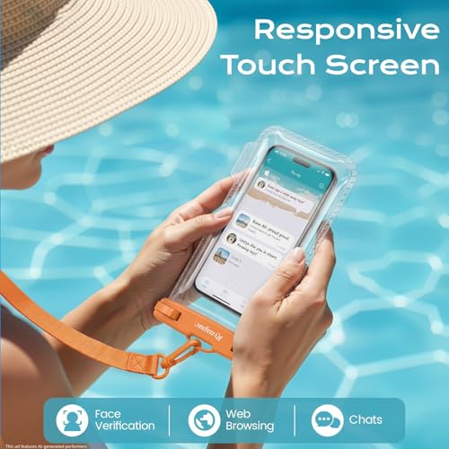 IPX8 Waterproof Phone Pouch ([Orange + Navy])