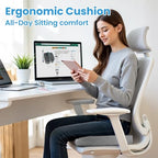 Memory Foam Office Chair Seat Cushion (Large / Dark&light Grey)