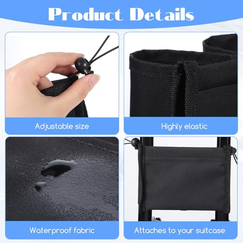 Luggage Travel Cup Holder Free Hand Drink Carrier Carry on Beverage Cup Holder Attachment Fits Roll on Suitcase Handles Business People