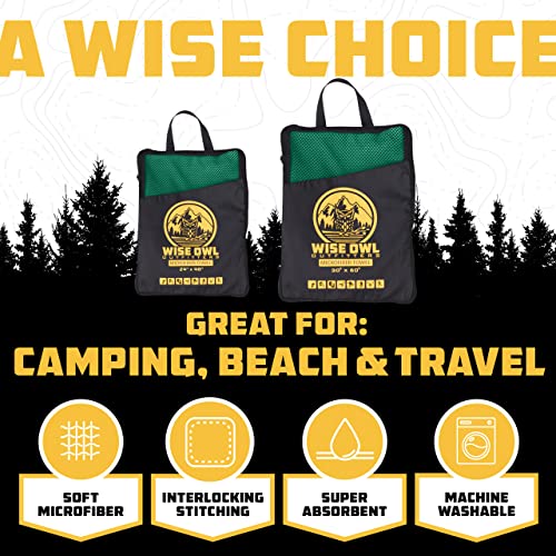 Microfiber Camping Towel (Dark Green / Large (24x48) + Washcloth (12x12))