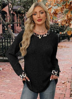 Fall Outfits for Women 2026 Black Long Sleeve Shirts for Women Casual Going Out Tops Trendy Womens Sweaters Lightweight Fashion Winter Clothing Business Dressy Tunic Knit (X-Large / 08-black Leopard)