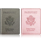 Rose Gold & Gray Passport Holder for Travel (A-rose gold & dark gray / Minimalist)