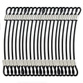1/8"(3mm) Wire Diam Stainless Steel Cable Eyelets Loops Short Rope Lanyard Safety Tether Chain Lock with Vinyl Coated Cover, 20Pcs 6" Long Black (6 inches - 20 Pcs / Black-A)