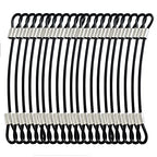 1/8"(3mm) Wire Diam Stainless Steel Cable Eyelets Loops Short Rope Lanyard Safety Tether Chain Lock with Vinyl Coated Cover, 20Pcs 6" Long Black (6 inches - 20 Pcs / Black-A)