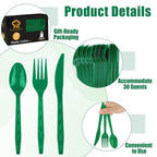 90 Pieces Dark Green Plastic Cutlery Set (Dark Green)