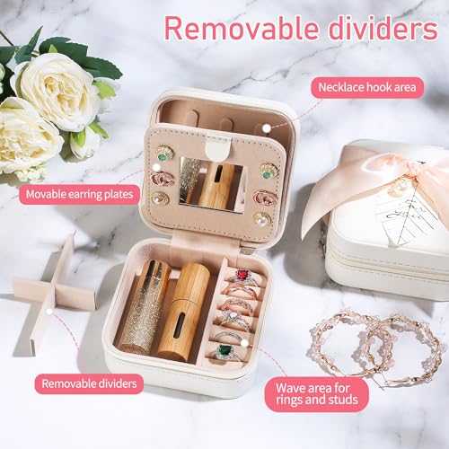 Travel Jewelry Case for Women Girls (white / O)