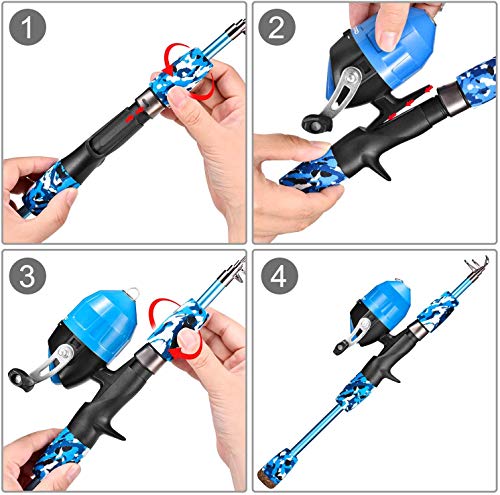 Kids Fishing Pole (Blue&Blue / 4.92 ft)