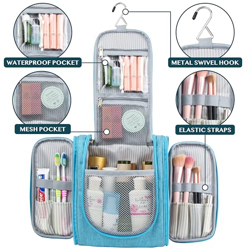 Toiletry Bag Travel Bag for Women Men (Standard (9x4x9) / Sea Blue)