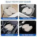 Seat Cushion Ergonomic Memory Foam Cushion for Long Sitting Hours on Office & Home Chair (Beige)