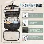 3 Piece Travel Toiletry Bag Set (White Ripstop)