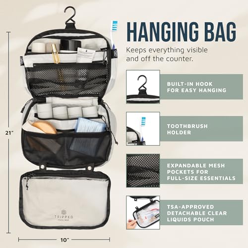 3 Piece Travel Toiletry Bag Set (White Ripstop)