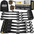 Ratchet Straps Heavy Duty 4 Pack (2200 lb - 15ft / Black)