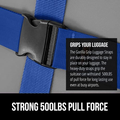 Heavy Duty Luggage Straps for Suitcase (Blue)