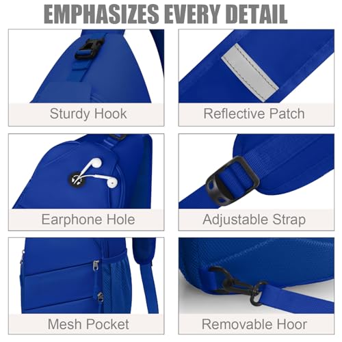 Crossbody Bags for Women Men Trendy Sling Bag Backpack Chest Bag (Large / Royal Blue)