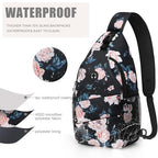 Crossbody Bags for Women Men Trendy Sling Bag Backpack Chest Bag (Large / Floral Pattern)